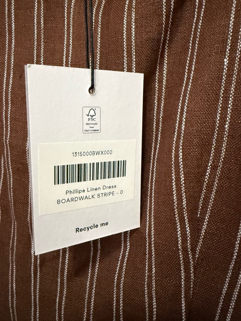 Reformation Brown Pinstripe Mini Dress - Picture 2 of 2